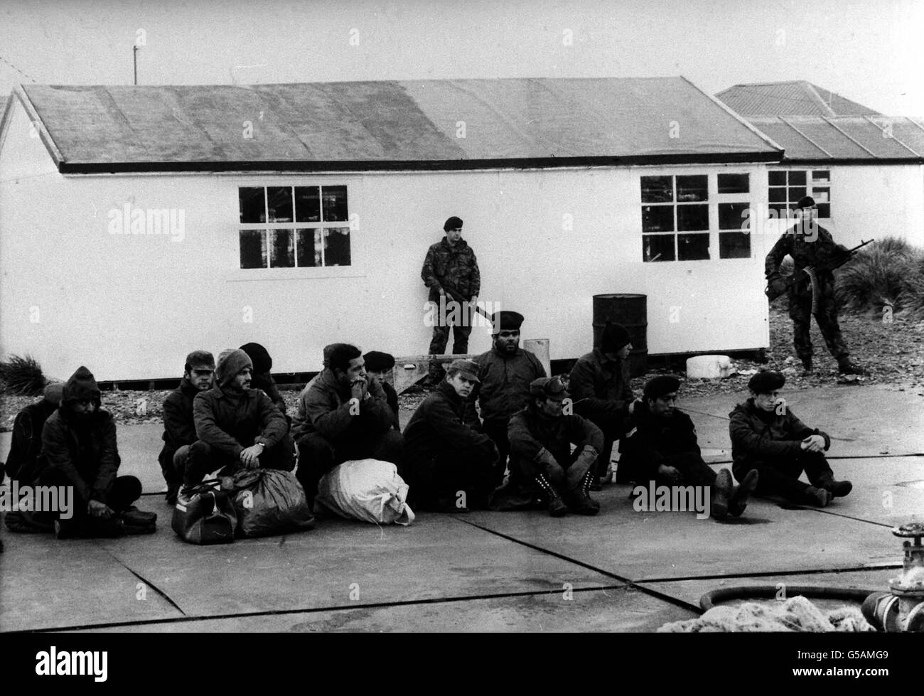 ARGENTINIAN PRISONERS : SOUTH GEORGIA Stock Photo