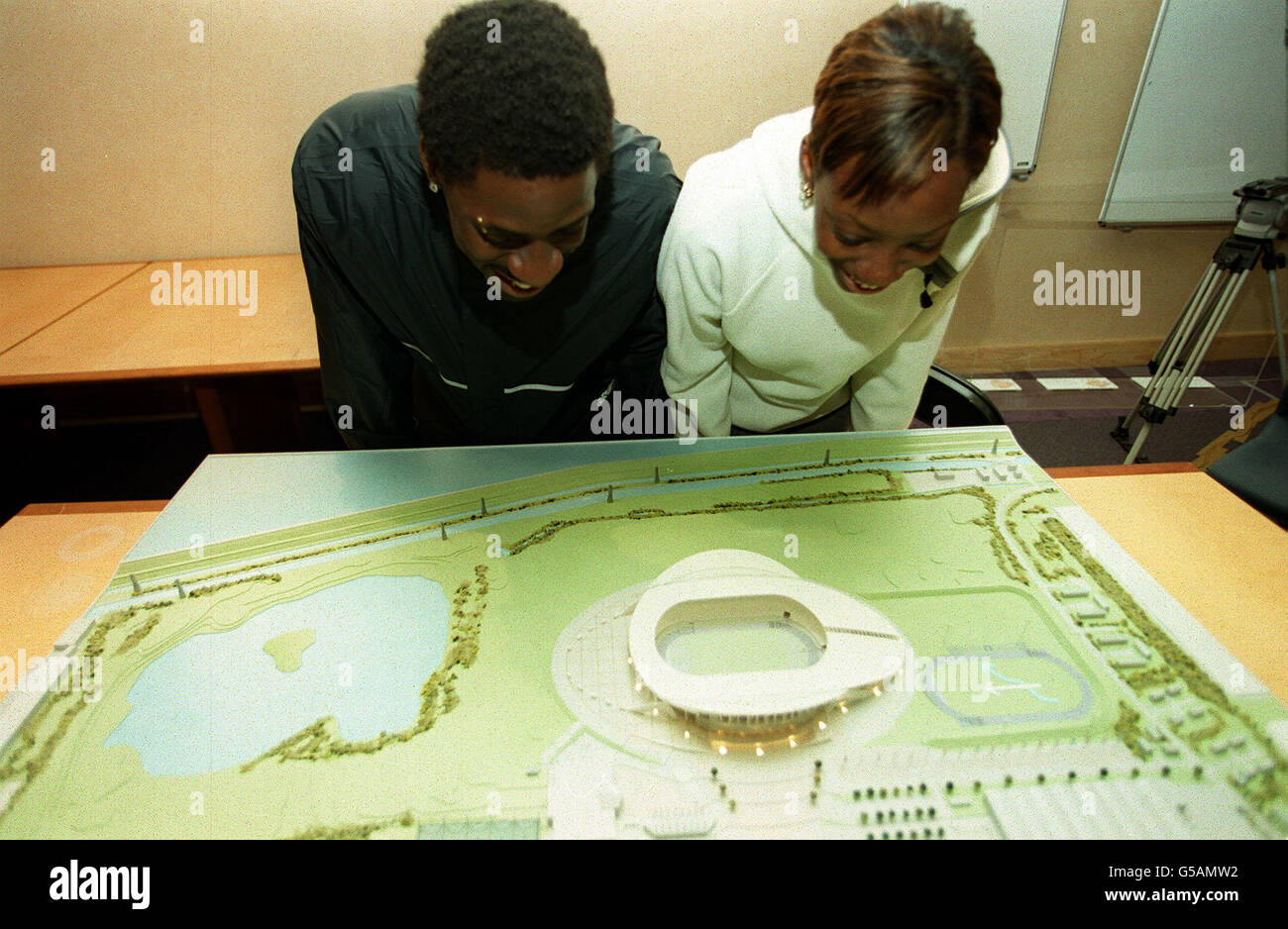 World Championship bronze medallist at 100m, Dwain Chambers (left), and