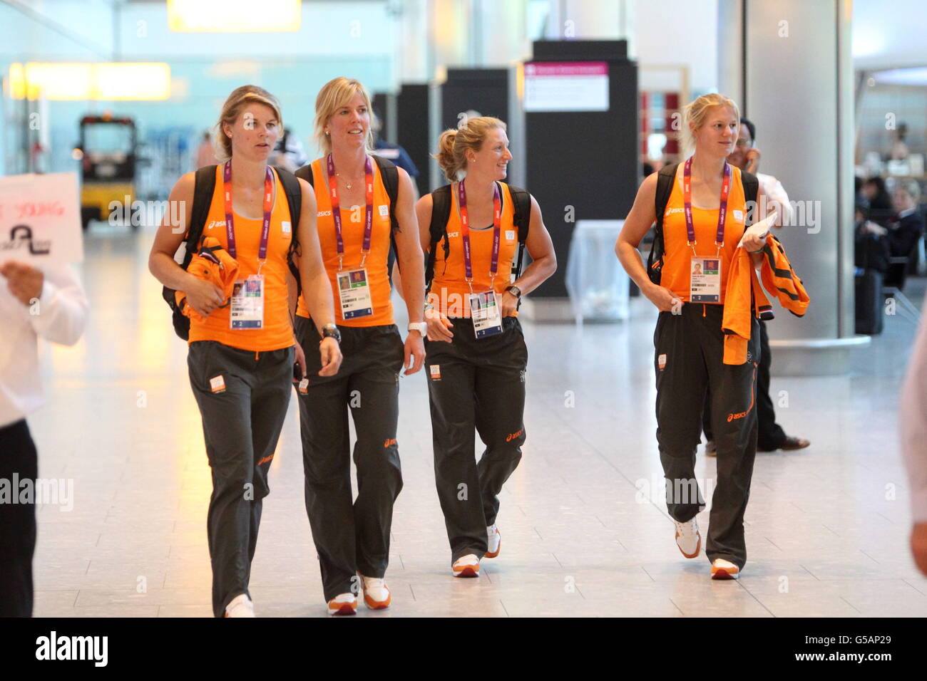 Netherlands Rowing team members (left to right) Inge Janssen, Jacobine