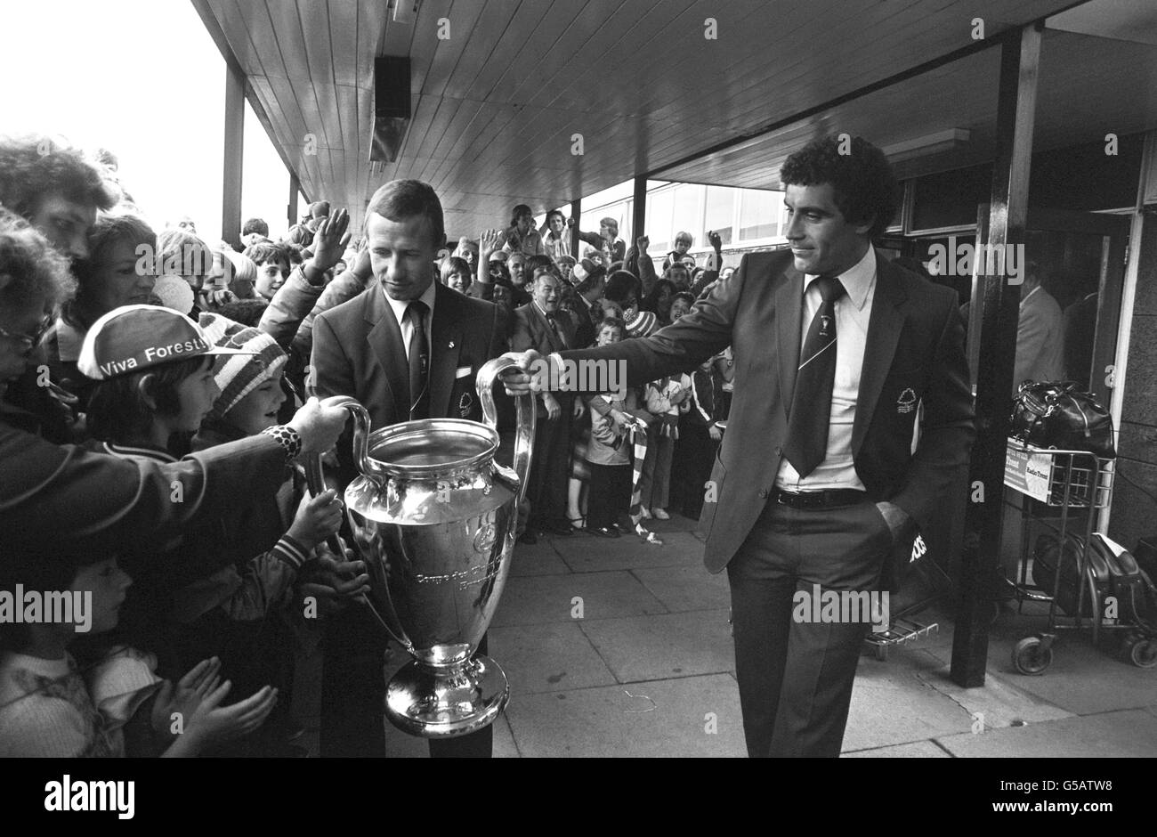 Soccer - Nottingham Forest European Cup - East Midlands Airport Stock Photo