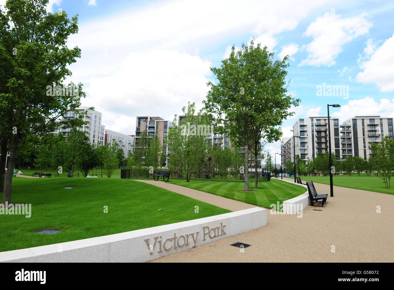 Olympics Media Tour of the Olympic Village Olympic Park Stock Photo