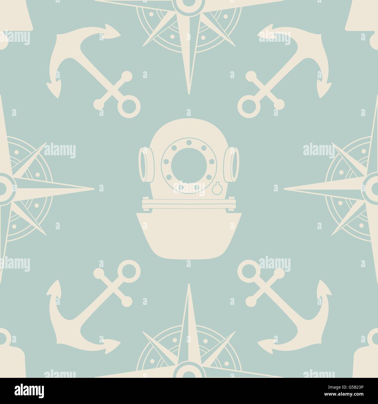 Seamless pattern scuba diving Stock Vector Images - Alamy