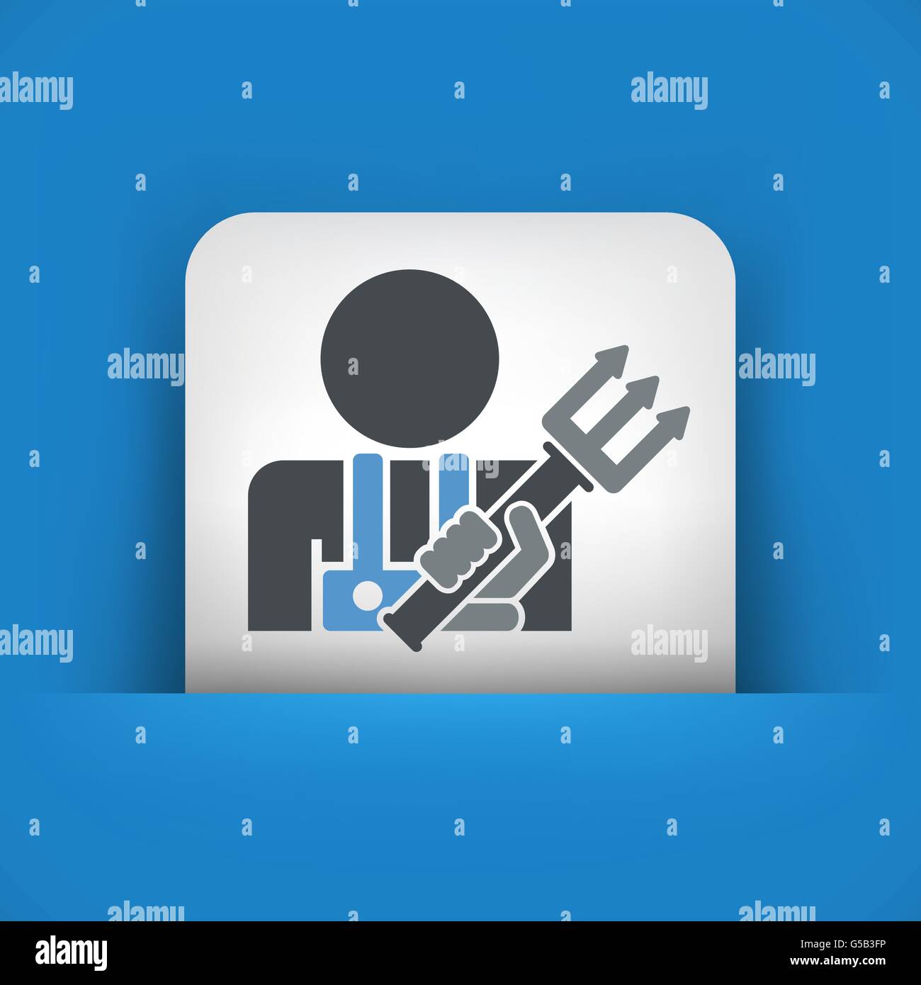 Farmer with pitchfork and devil Stock Vector Images Alamy