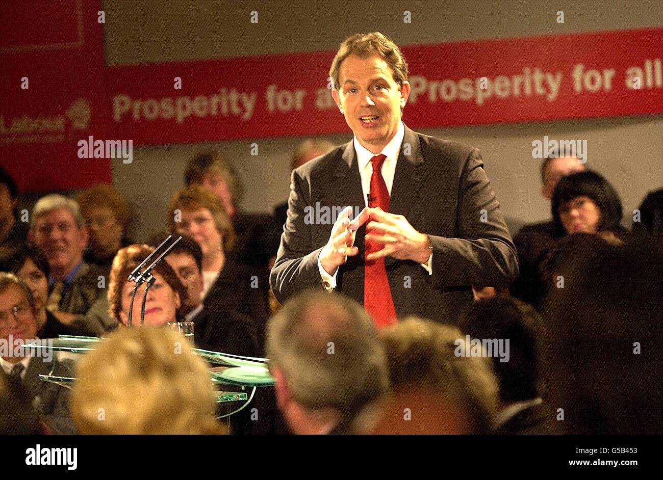 Hove PM Tony Blair speech Stock Photo - Alamy