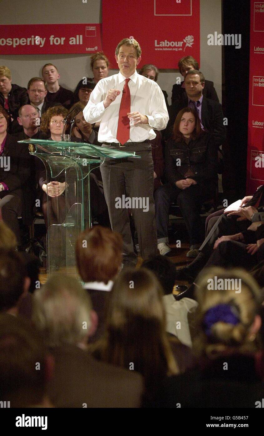 Hove PM Tony Blair speech Stock Photo - Alamy