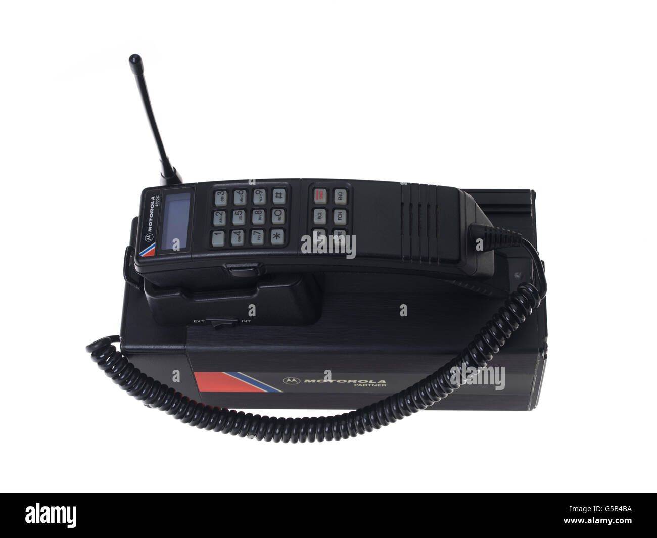 Motorola 4800X    transportable mobile phone released in 1984 4500X / 4800X / 5000X (Europe), Tough Talker (North America) Stock Photo