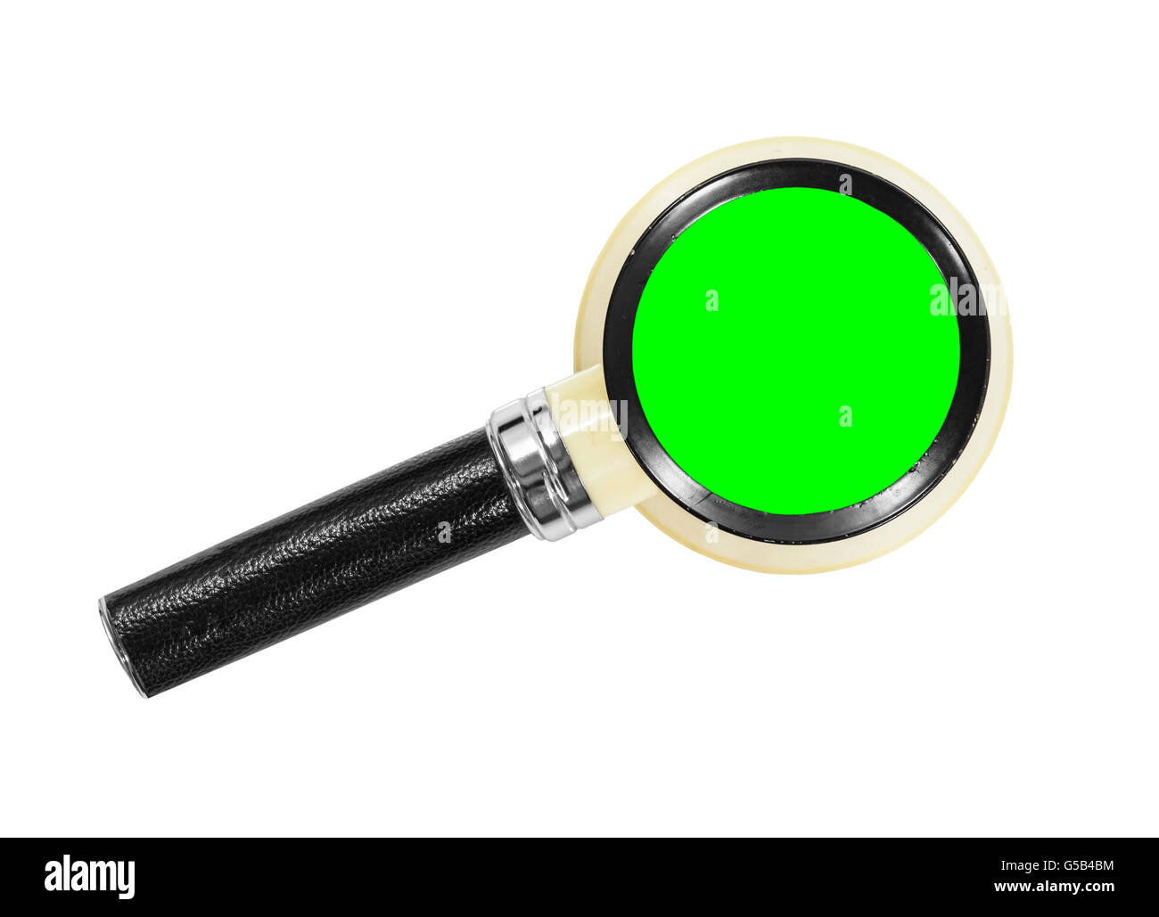 Vintage magnifying glass isolated with chroma green insert Stock Photo -  Alamy