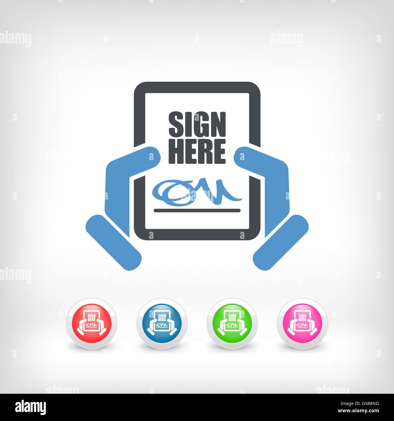 Sign on document icon Stock Vector Image & Art - Alamy