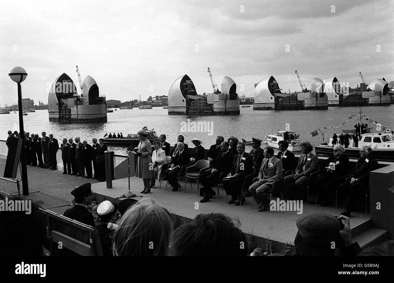 Buildings and Landmarks - Thames Barrier - Woolwich Stock Photo