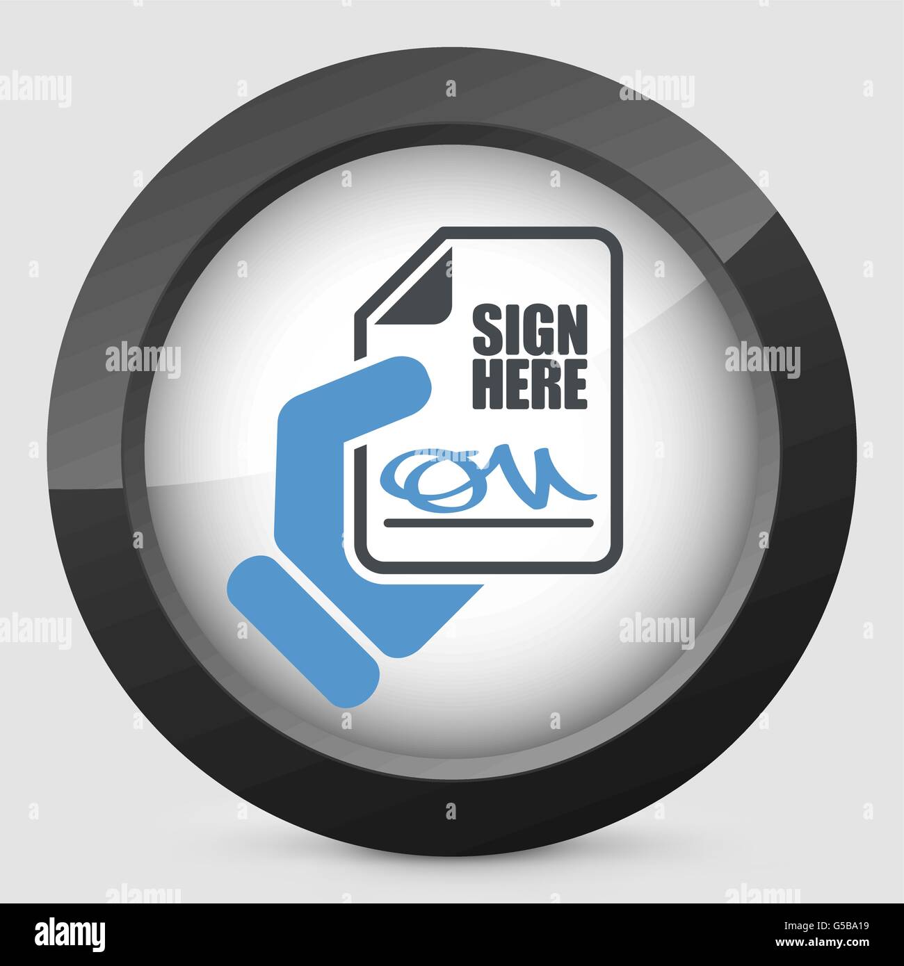 Sign on document icon Stock Vector Image & Art - Alamy