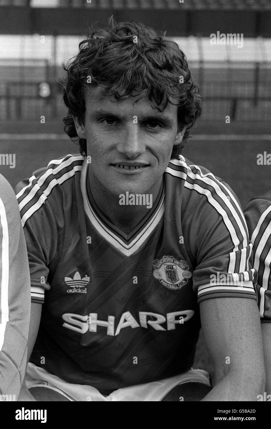 Man Utd Kevin Moran 1986. Manchester United player Kevin Moran in 1986. Stock Photo