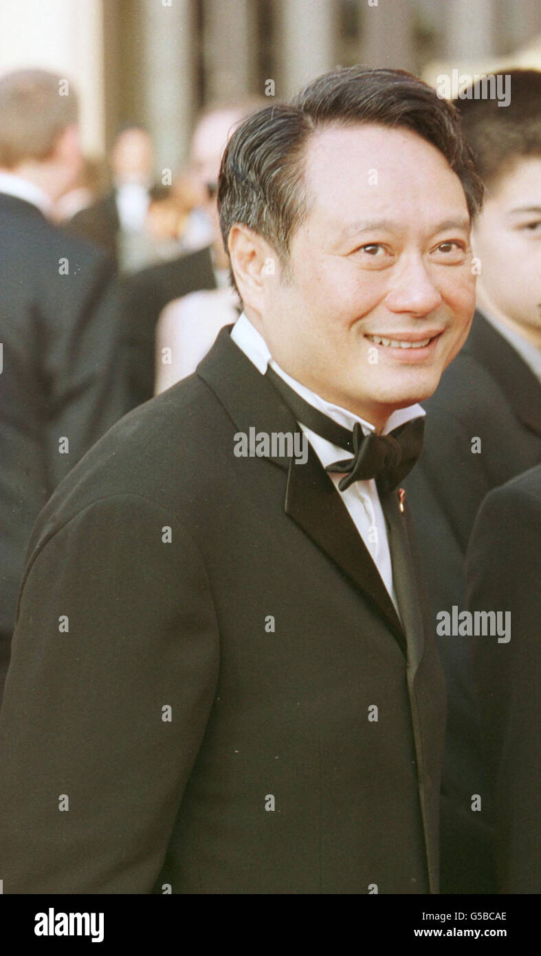 Crouching Tiger Hidden Dragon director Ang Lee arriving for the 73rd Annual Academy Awards (The Oscars) at the Shrine Auditorium in Los Angeles, USA. Stock Photo