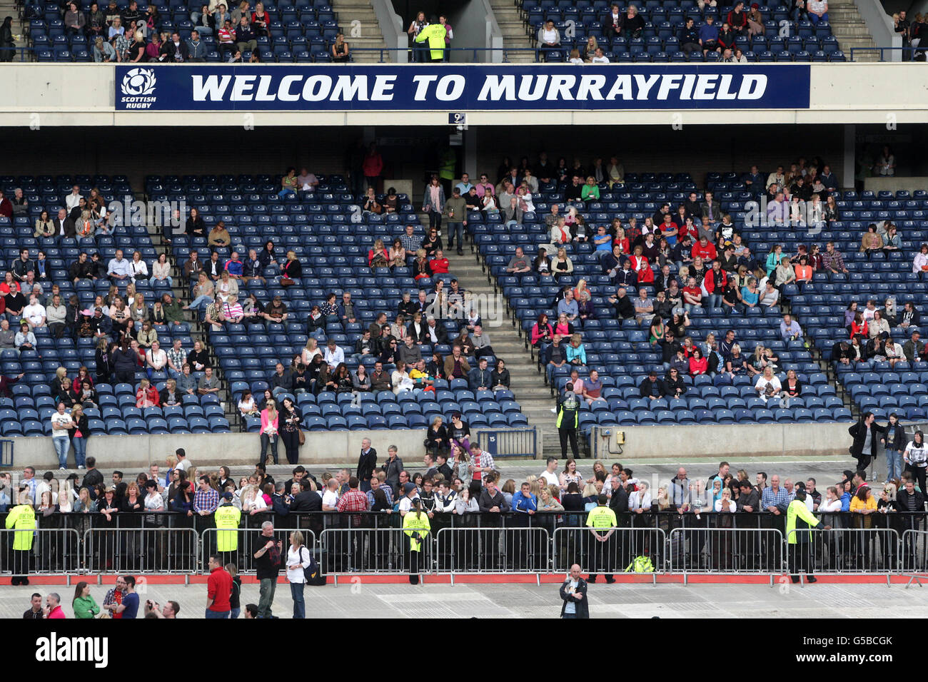Madonna in concert - Edinburgh. Madonna fans at fill up the Stadium bowl at Murrayfield Stock Photo