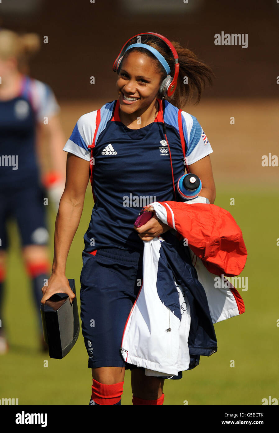 Great Britain's Alex Scott walks out for a training session at Cardiff ...