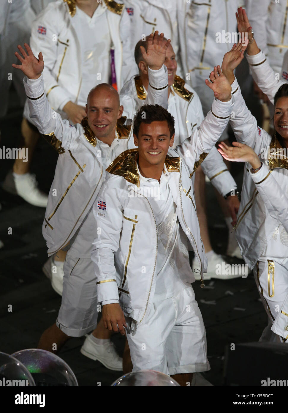 Tom daley at the opening ceremony at the olympic stadium hires stock