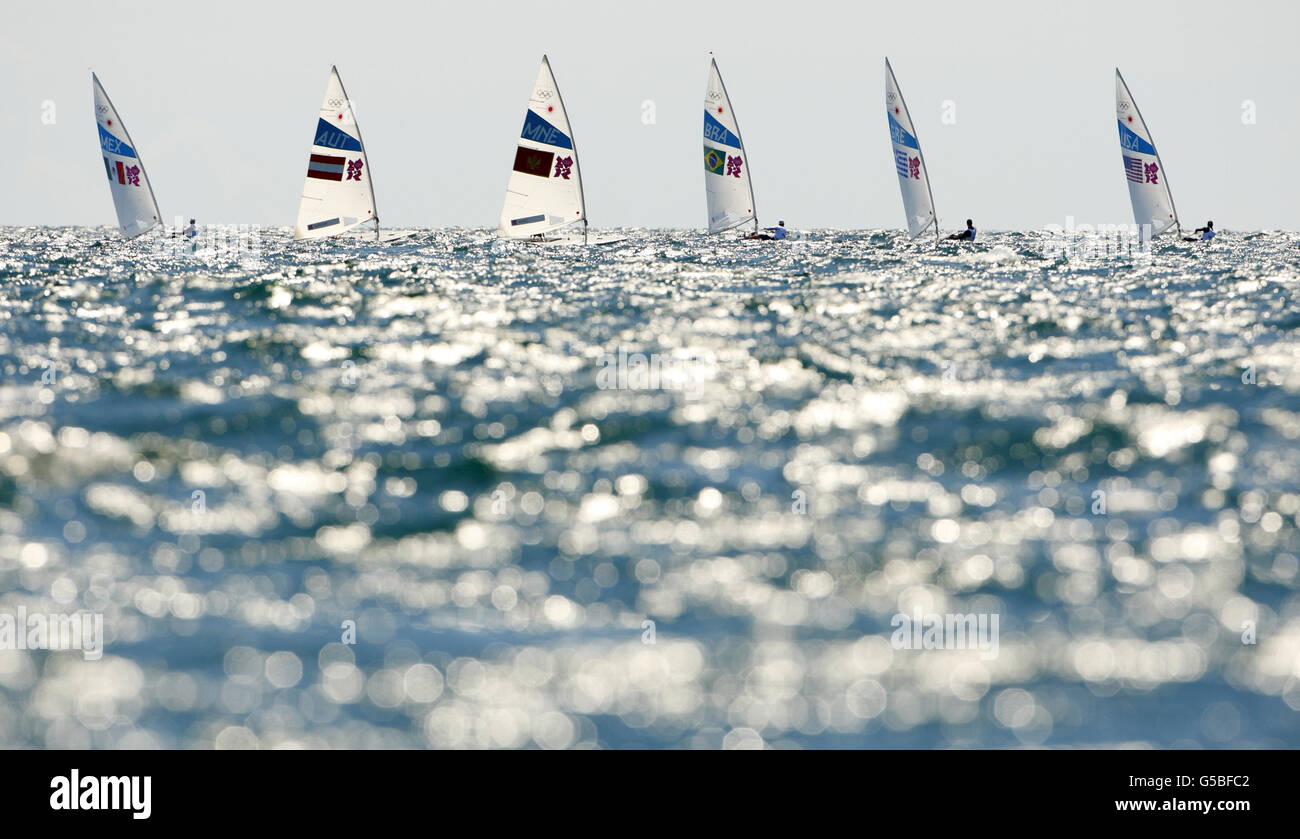 Sailing laser men laser mens one dinghy olympics sailing hires stock