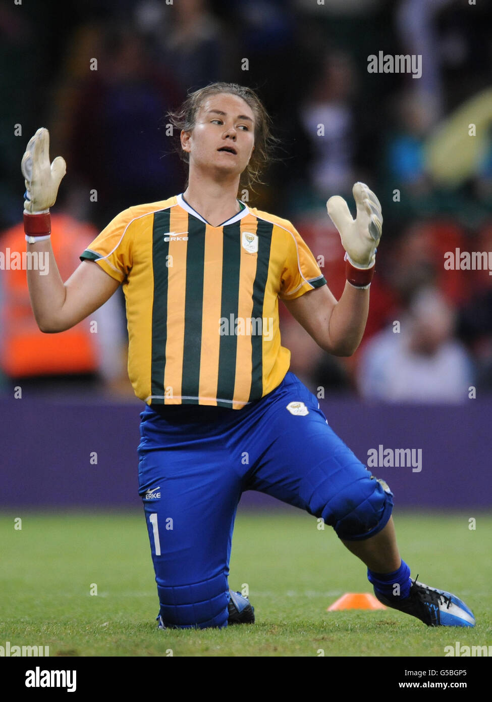 London Olympic Games Day 4. South Africa goalkeeper Roxanne Barker