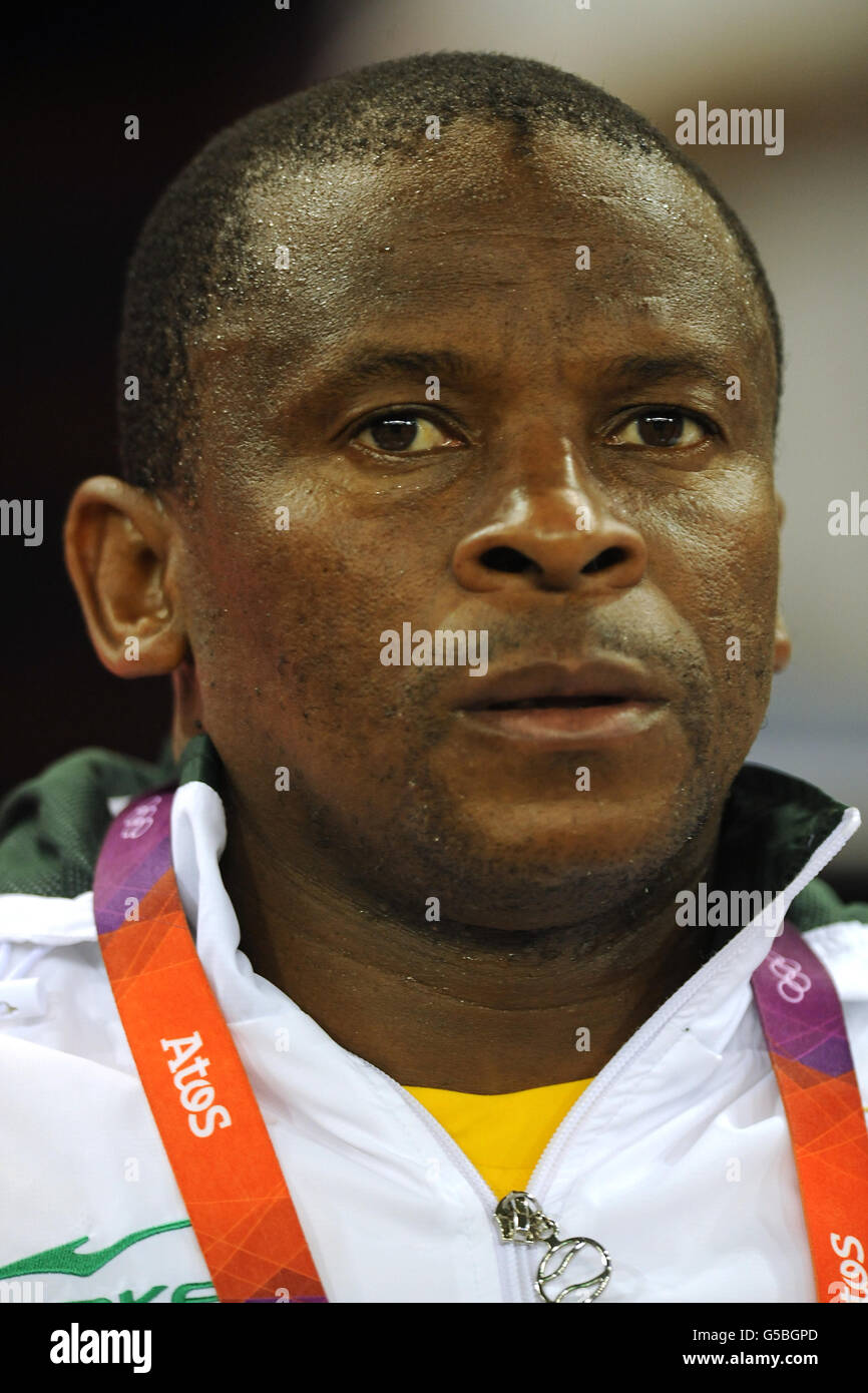 London Olympic Games, Day 4. South Africa coach Motsweneng Gopane Stock ...