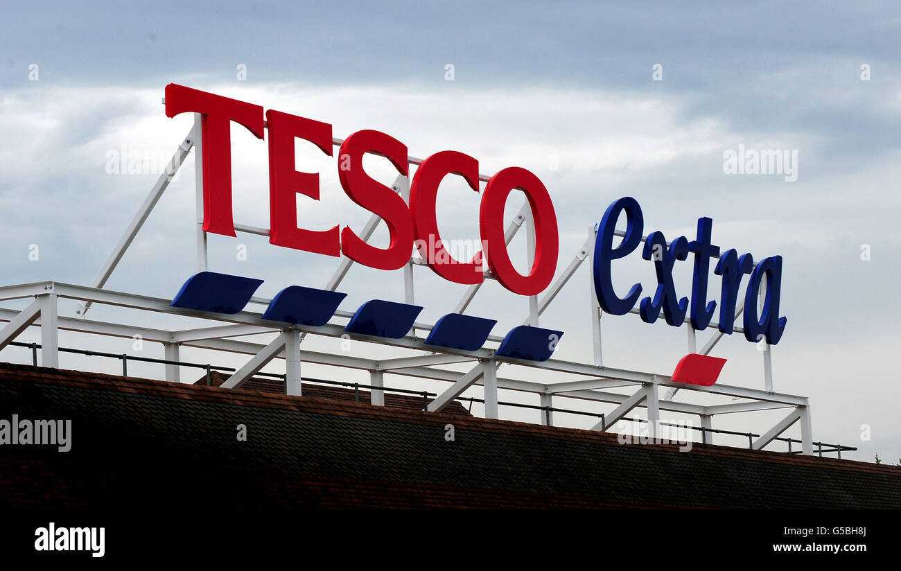 Supermarket stock. A general view of a Tesco supermarket in Ashby De La