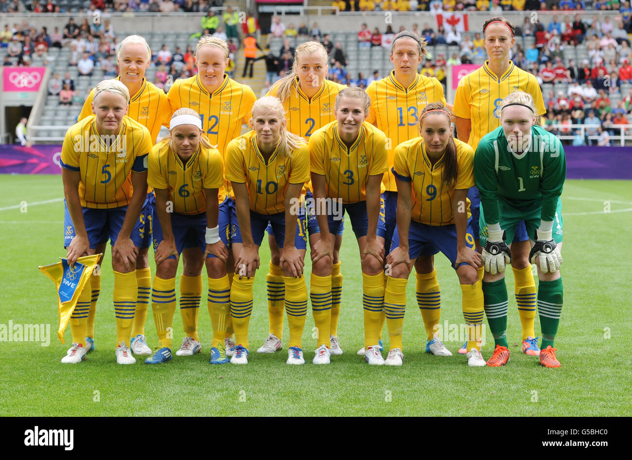 The Sweden Women's team photo ahead of the Group F match at St James' Park, Newcastle. Stock Photo