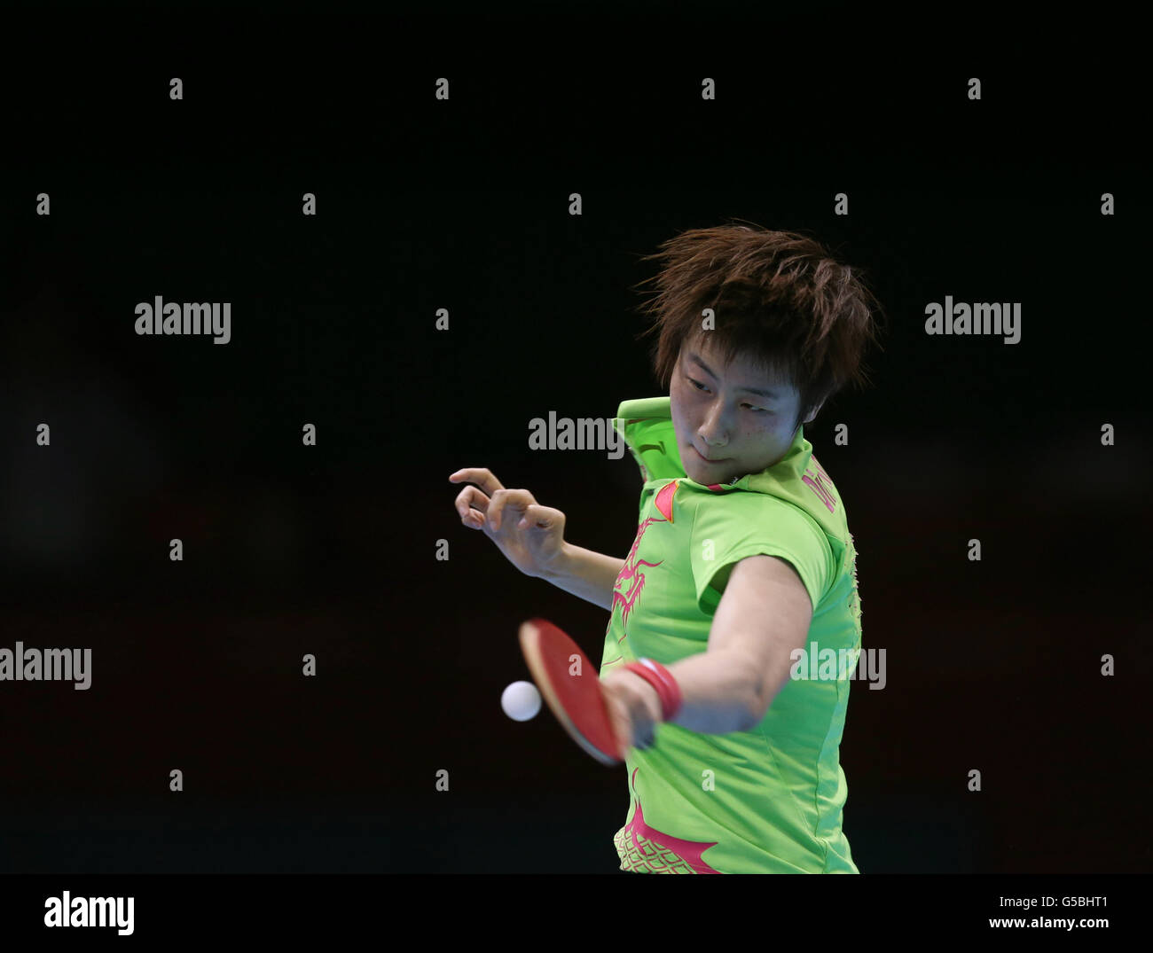 China's Ning Ding looses her Gold Medal in the Woman's Singles Final of ...