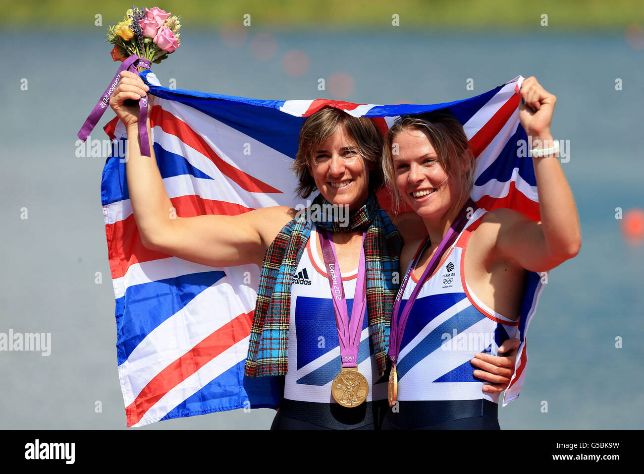 Great Britain's Katherine Grainger (left) and Anna Watkins celebrate ...