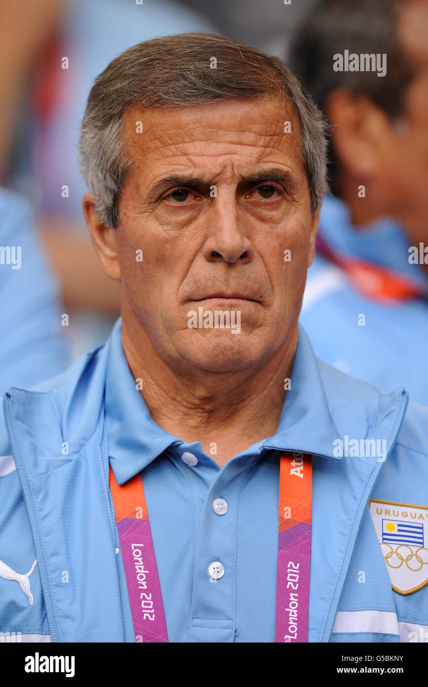 London Olympic Games, Day 5. Uruguay head coach Oscar Tabarez Stock Photo
