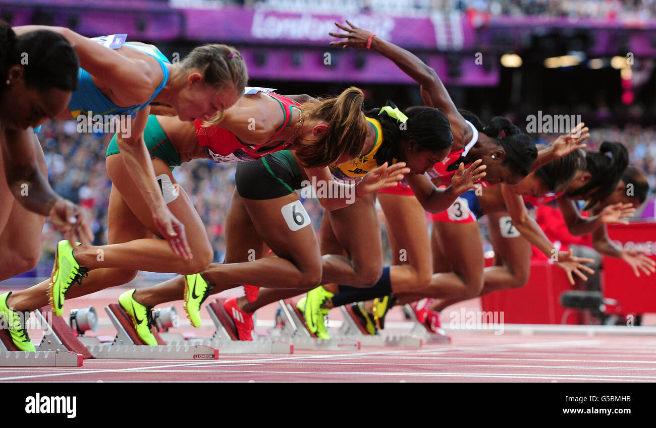 London Olympic Games Day 8. Action from the start of the Women's 100m