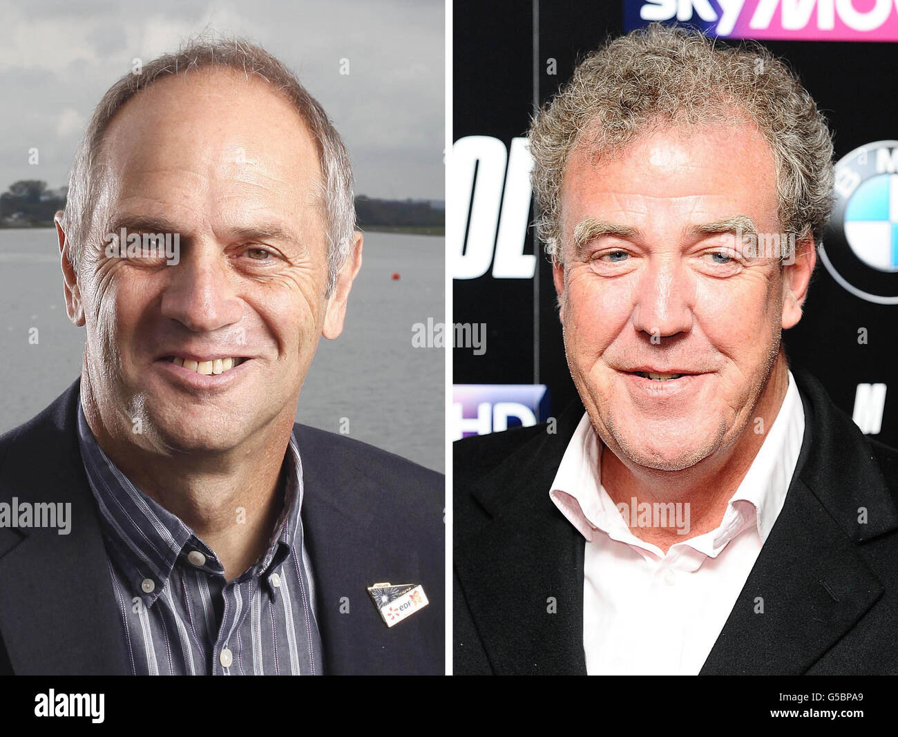 Undated file photos of Sir Steve Redgrave (left) and Jeremy Clarkson. The  five-times Olympic gold medallist has criticised the Top Gear presenter's  earnings Stock Photo - Alamy