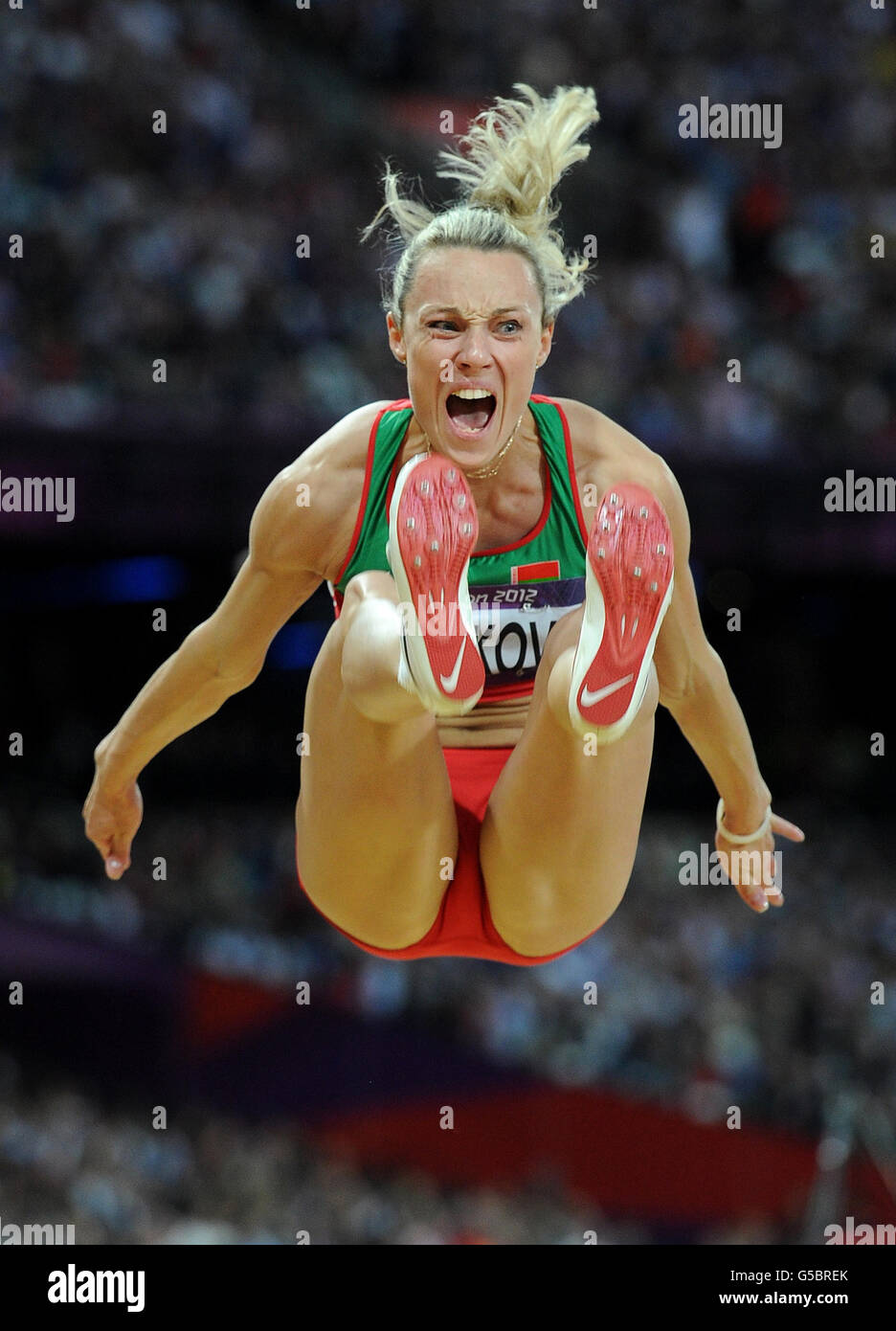 Belarus's Veronika Shutkova in the Women's Long Jump Final Stock Photo