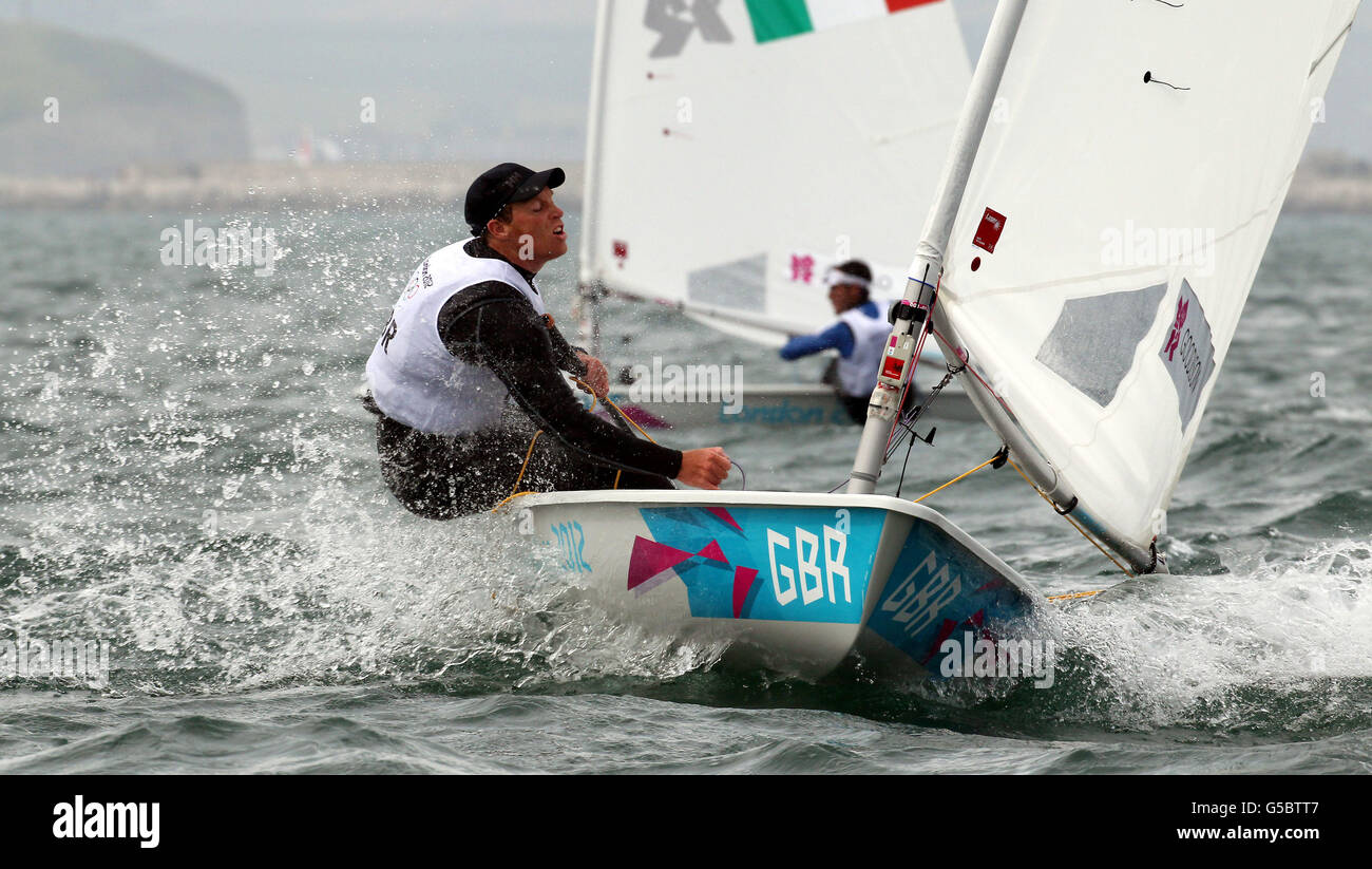 Sailing laser men laser mens one dinghy olympics sailing hires stock