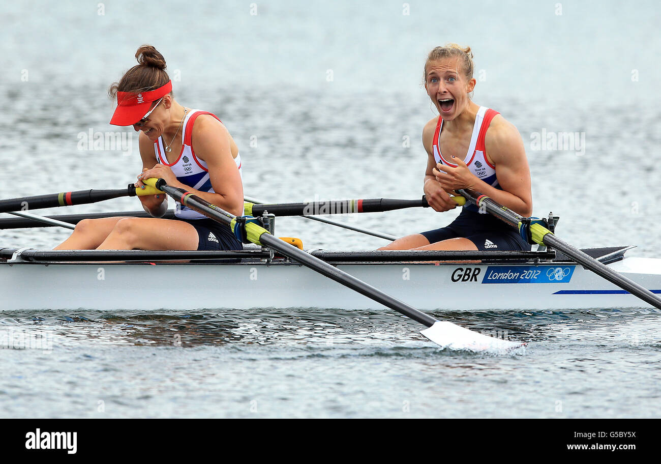 Great Britain's Sophie Hosking (left) and Katherine Copeland celebrate ...