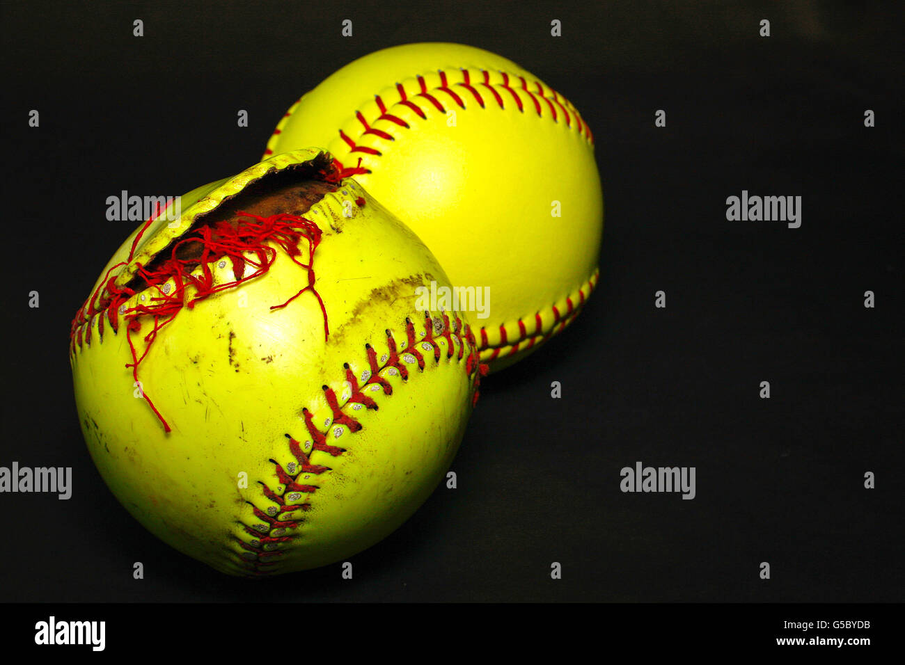 Closeup of a Softball match ball Stock Photo - Alamy