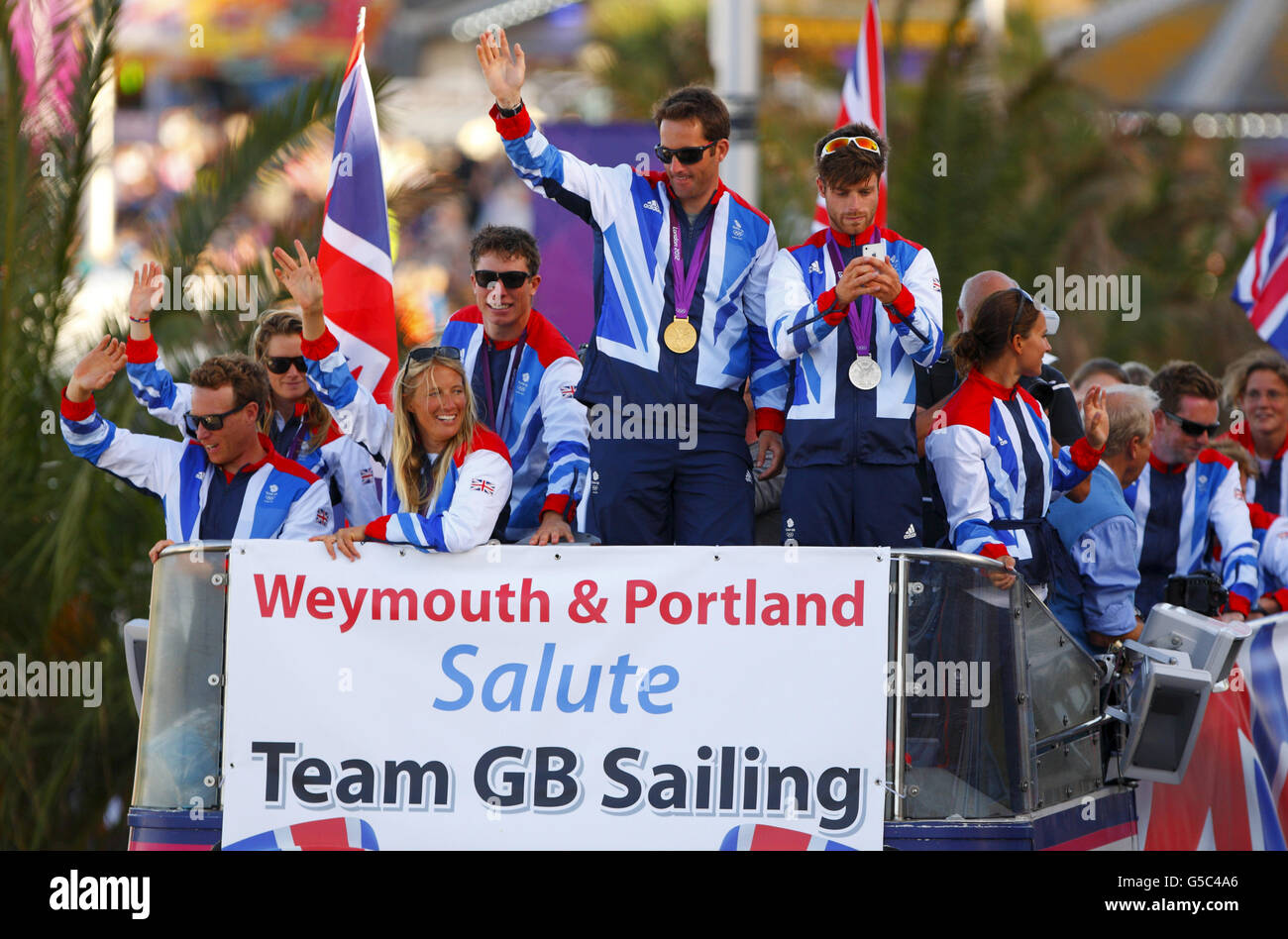 London Olympic Games - Team GB Sailing Homecoming - Weymouth Stock ...