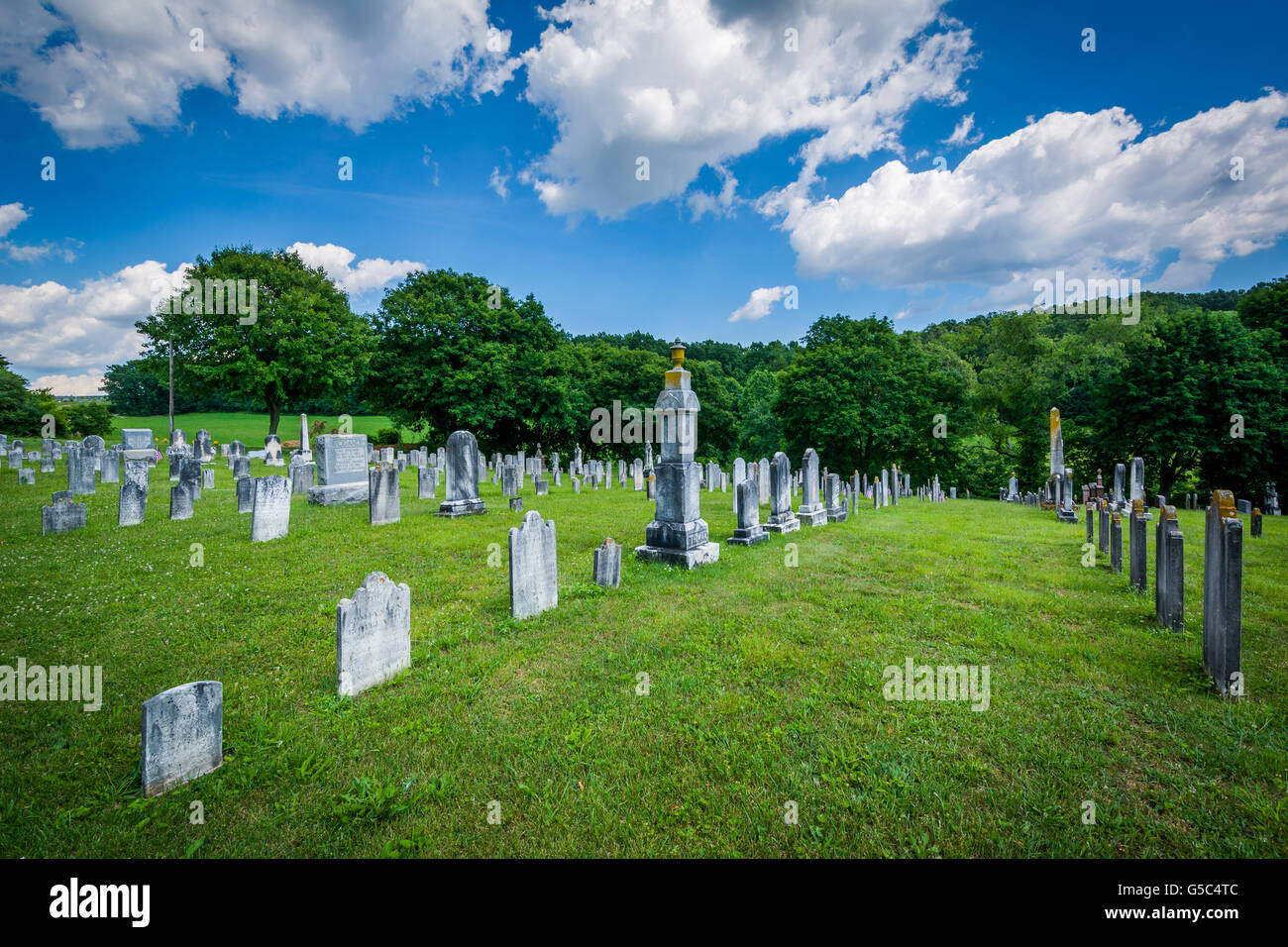 Cemetery near Glenville, Pennsylvania. Stock Photo