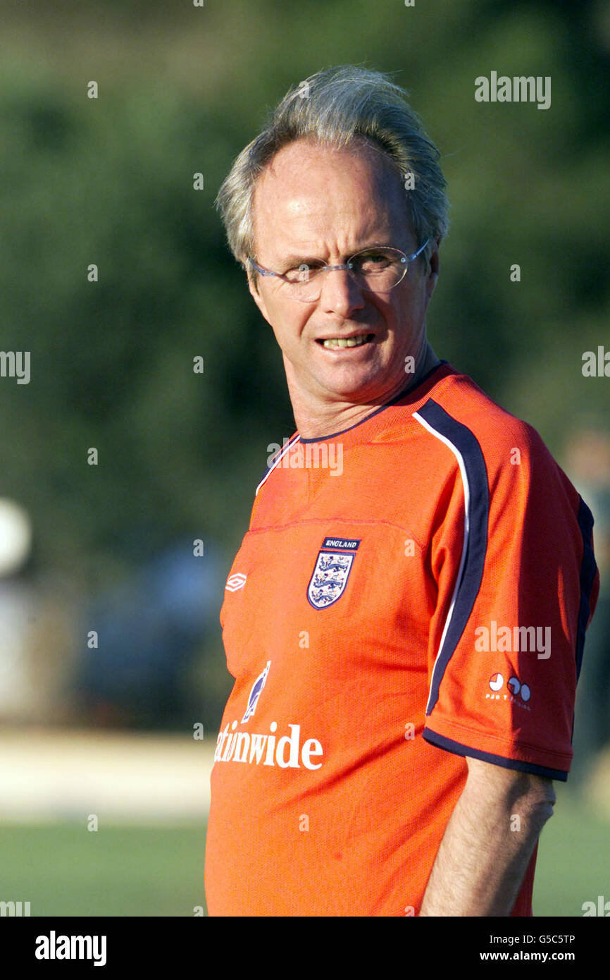England's manager Sven-Goran Eriksson watching on, during a training ...