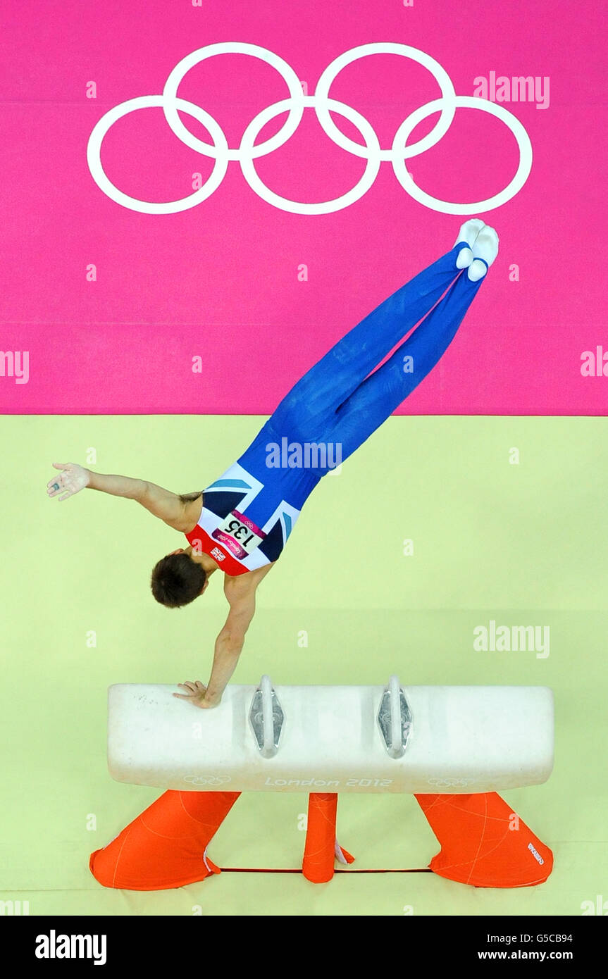 Great Britain's Max Whitlock competes in the Men's Pommel Horse Final