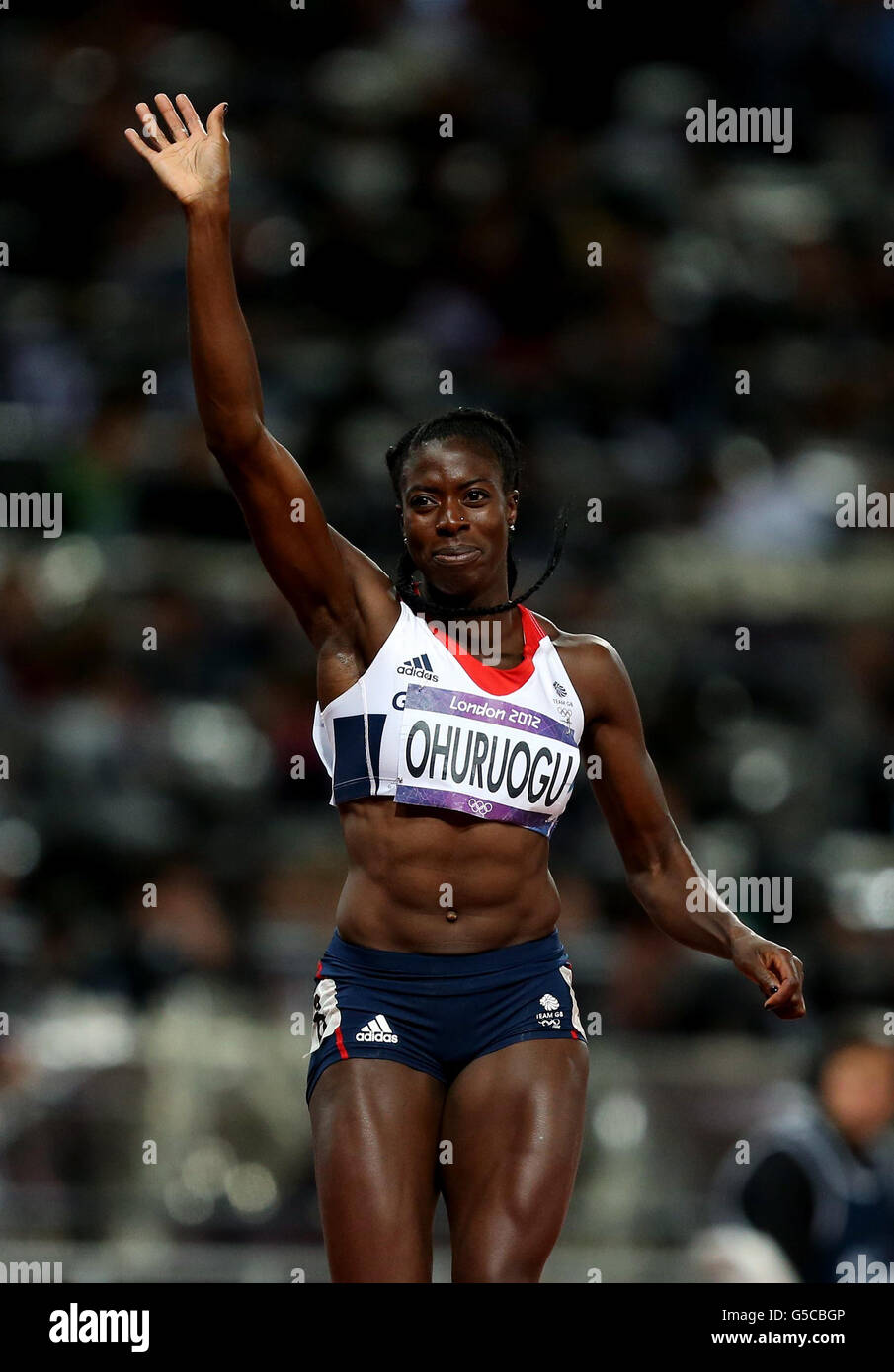 Great Britain's Christine Ohuruogo Celebrates Finishing Second During 