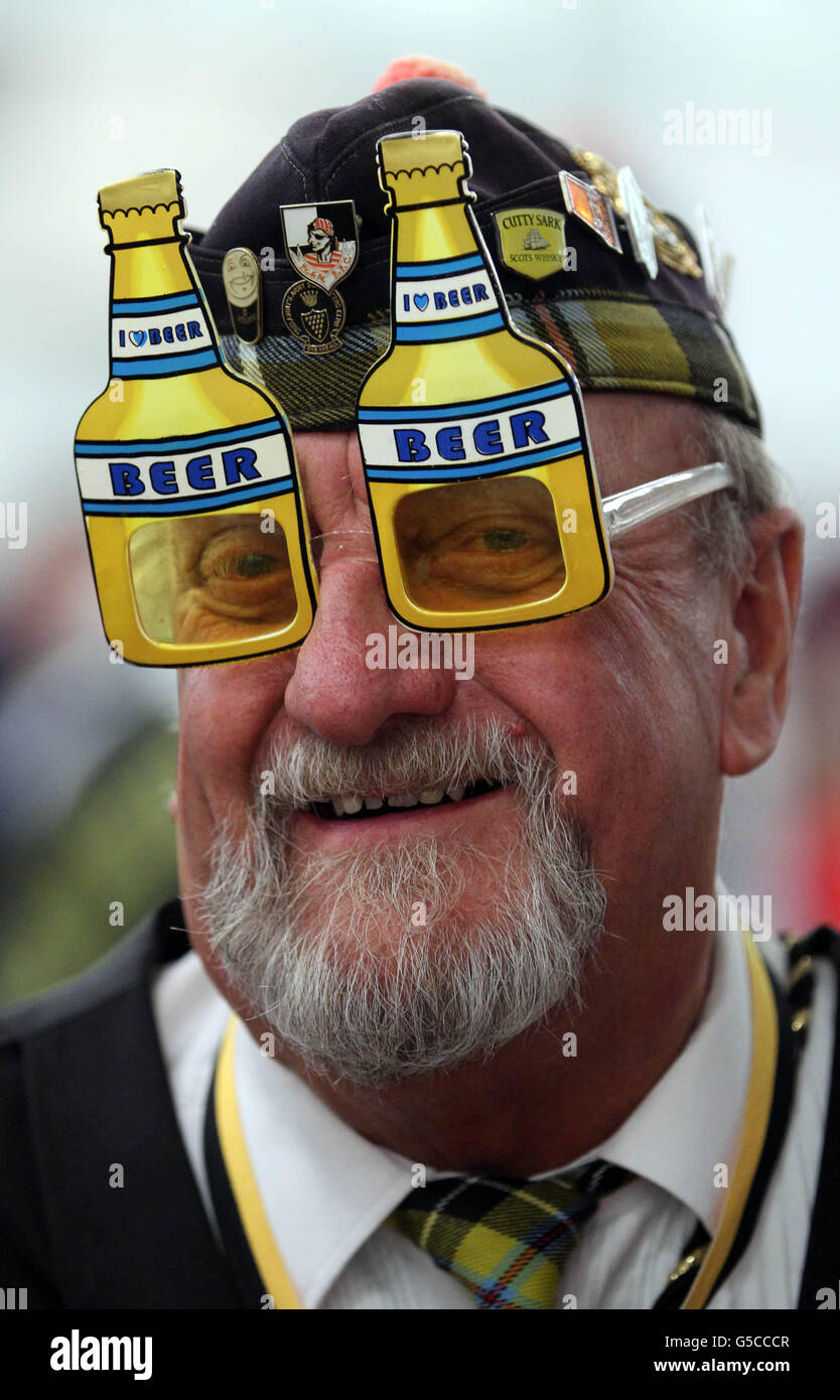 Great British Beer Festival. Colin Parker, 76, from Cornwall, at The Great British Beer Festival at the Olympia in London. Stock Photo