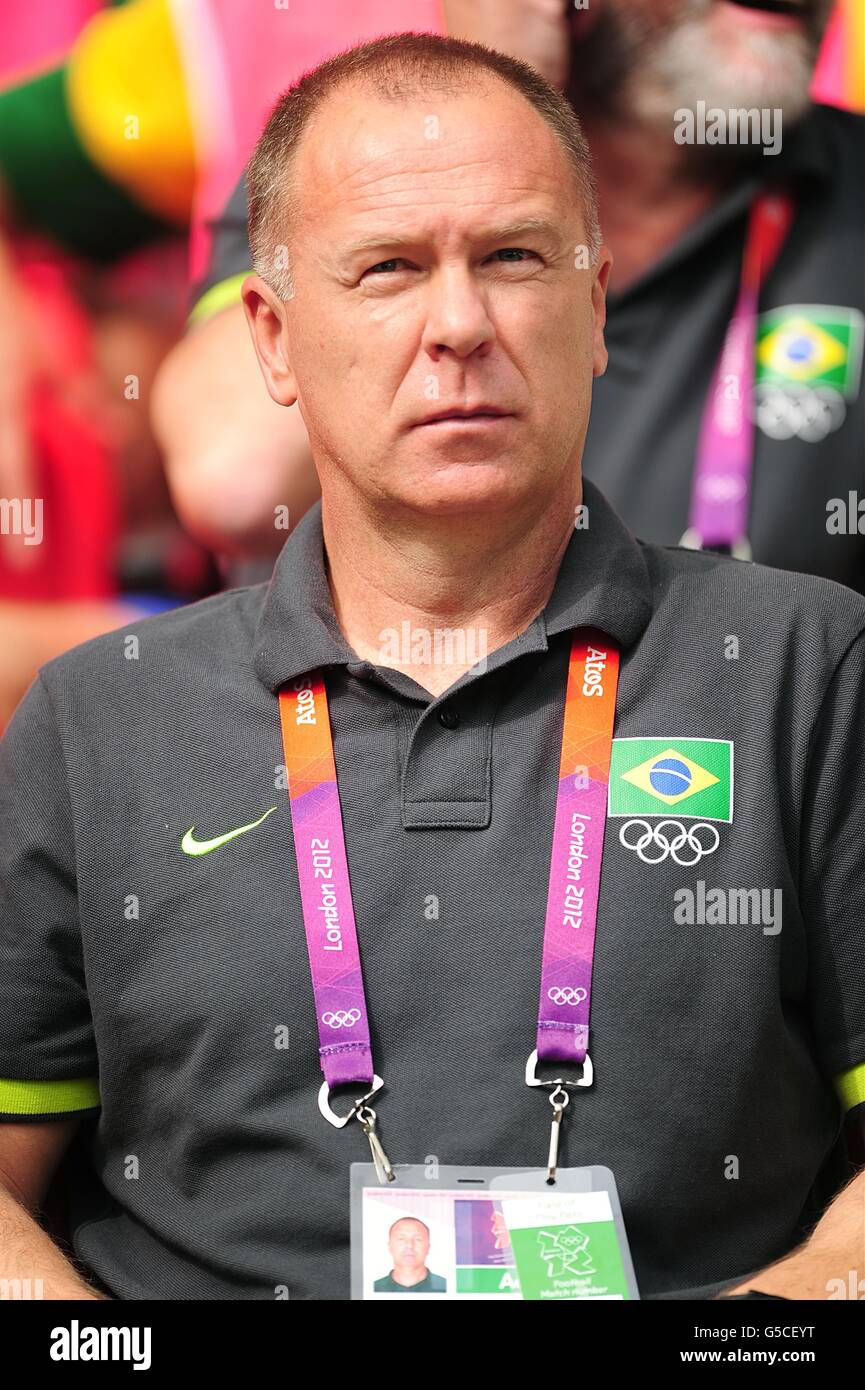 Brazil head coach Mano Menezes prior to the Football Men's Gold Medal Match at Wembley Stadium, London. Stock Photo