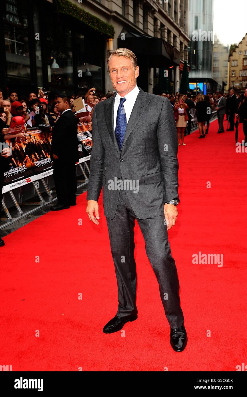 Dolph Lundgren arriving for the UK Premiere of The Expendables 2, at the Empire Cinema, Leicester Square, London. Stock Photo