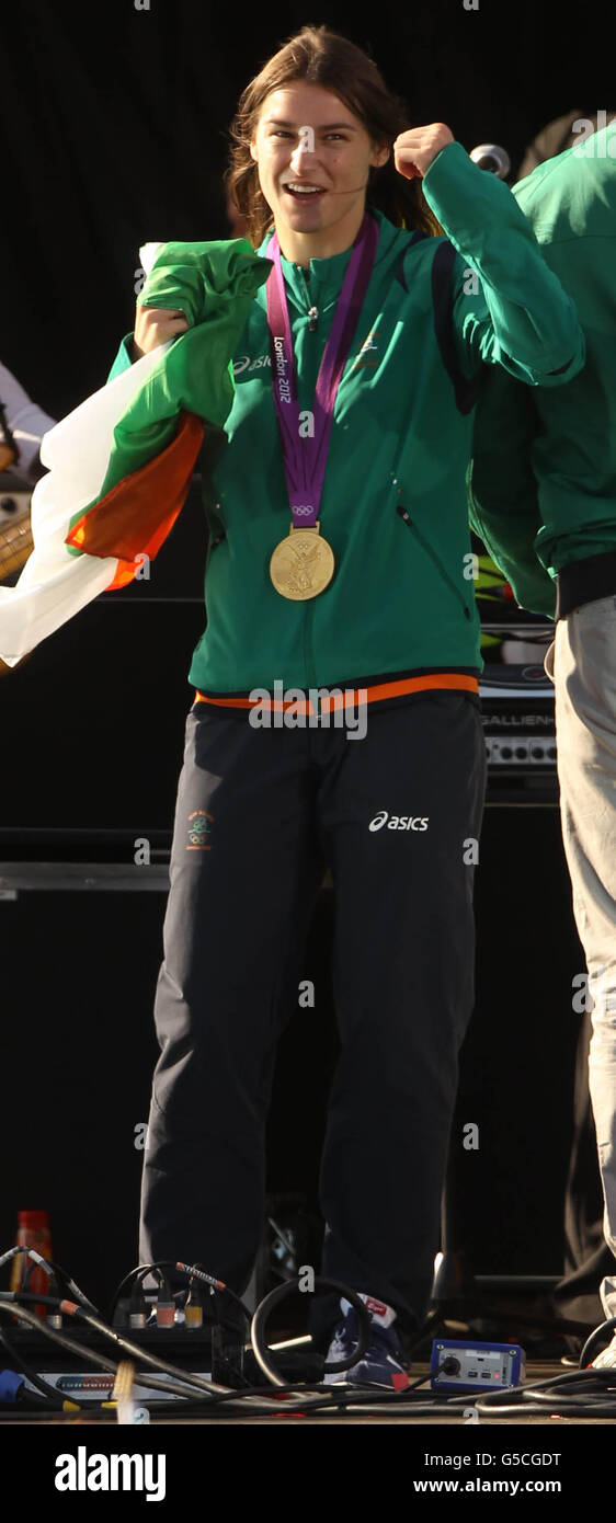 Republic of Ireland's Katie Taylor with her Olympic gold medal with