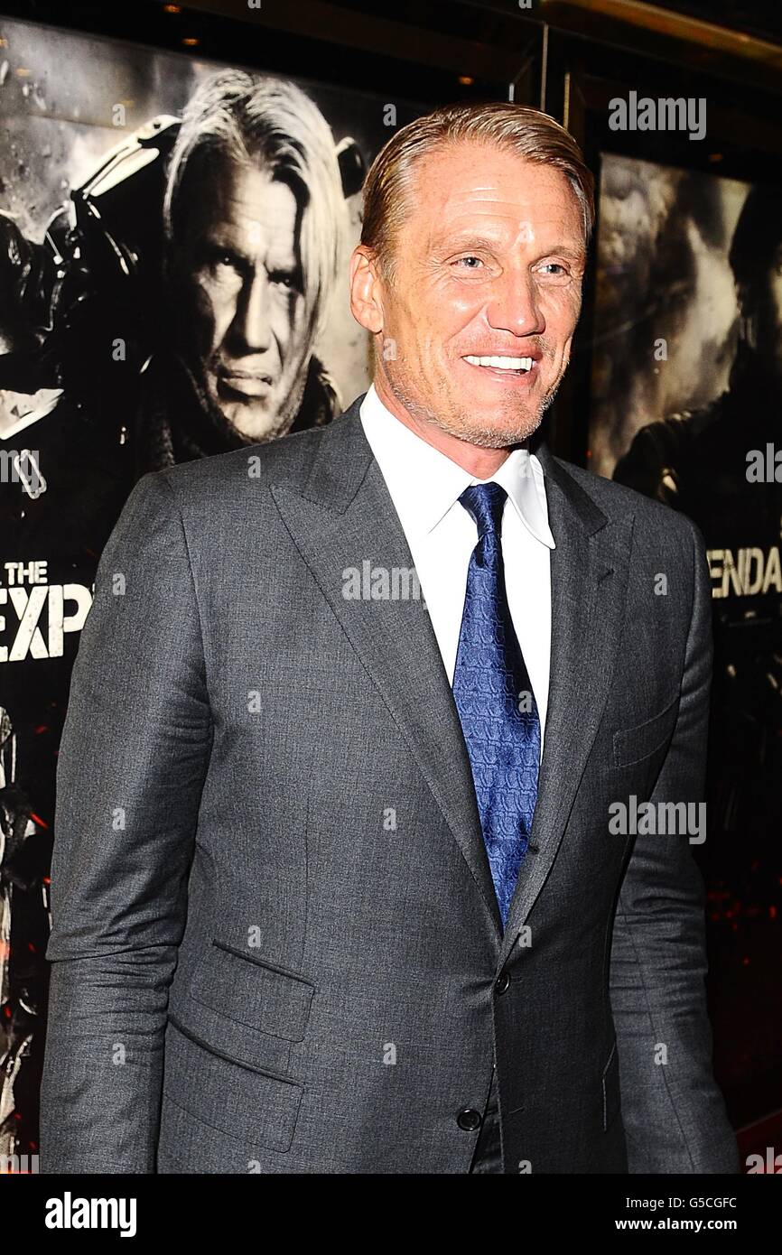 Dolph Lundgren arriving for the UK Premiere of The Expendables 2, at the Empire Cinema, Leicester Square, London. Stock Photo