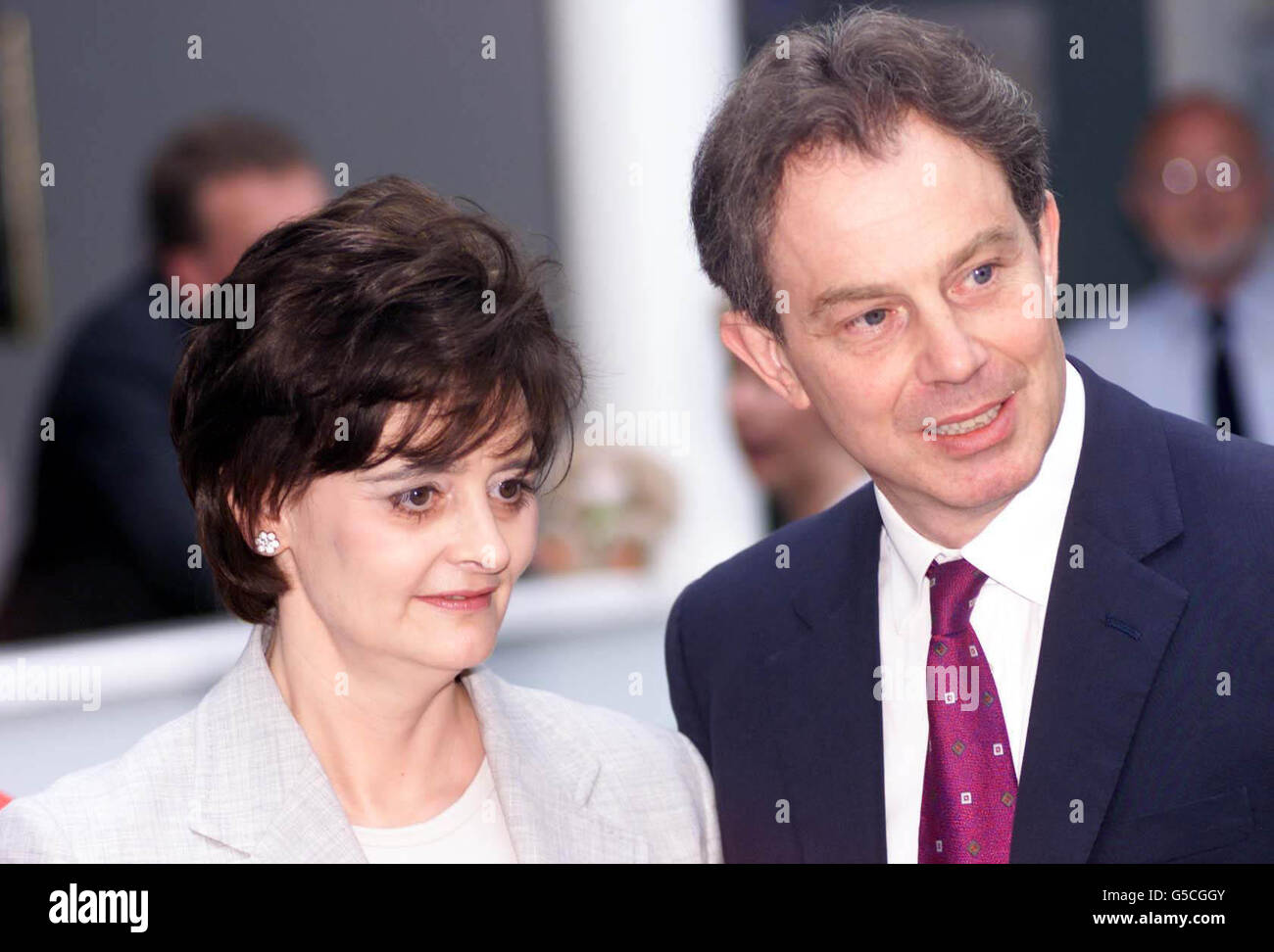 Cherie Blair, wife of British Prime Minister Tony Blair on a visit to
