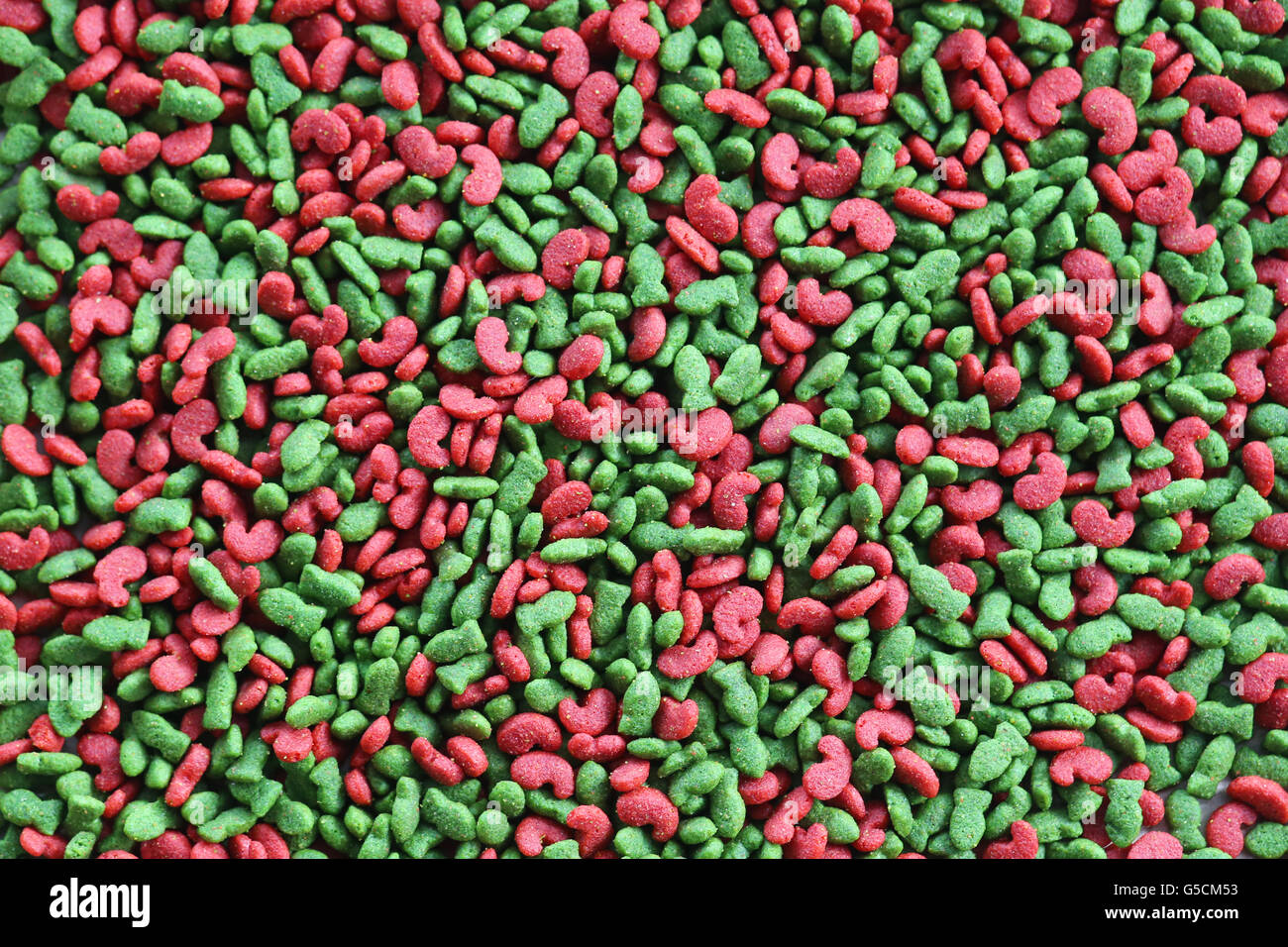 cat food green and red texure background Stock Photo