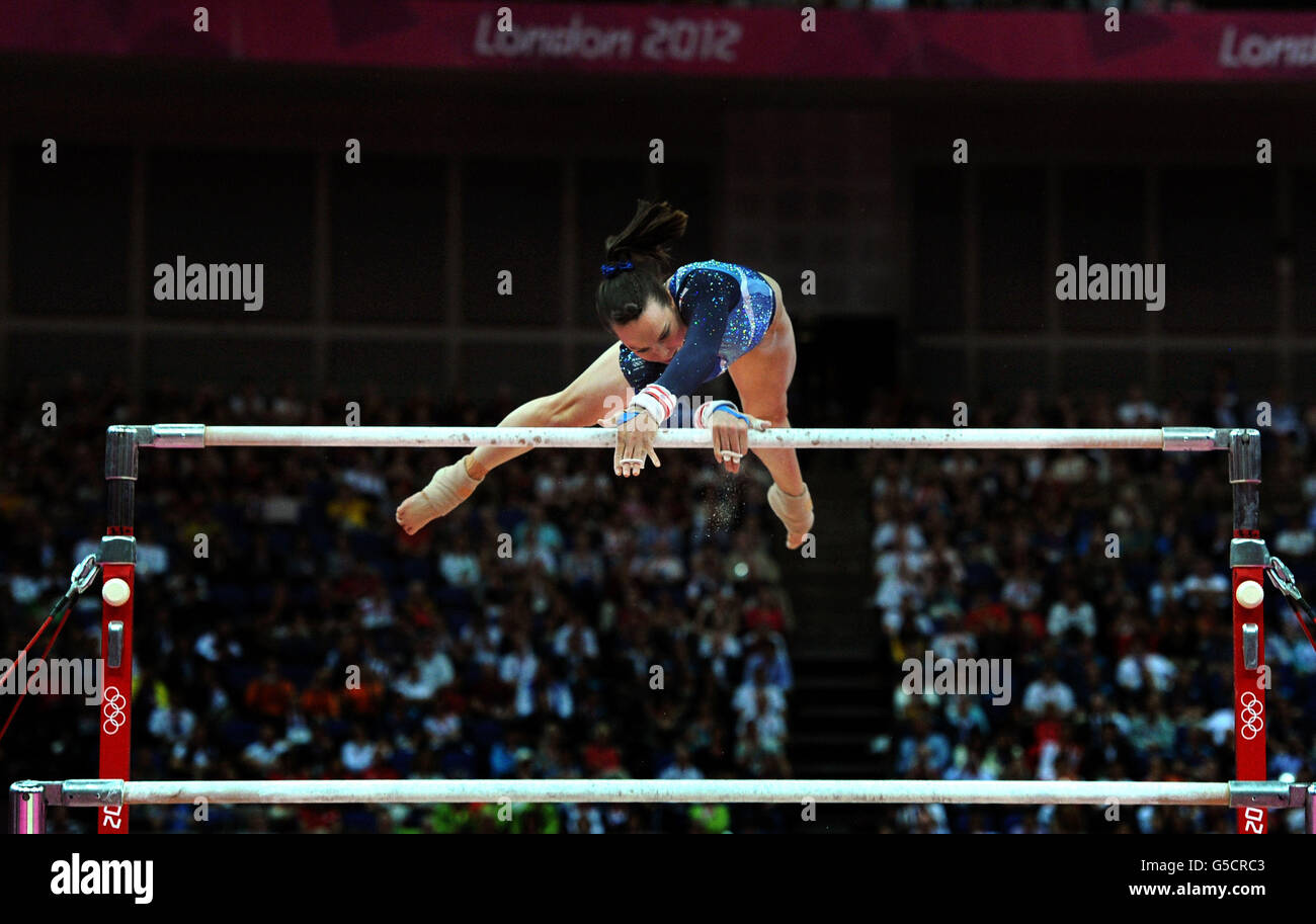 Great Britain's Beth Tweddle competes in the Women's Uneven Bars Final