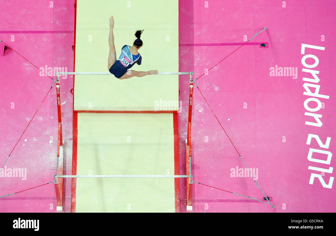 Great Britain's Beth Tweddle competes in the Women's Uneven Bars Final, at North Greenwich Arena