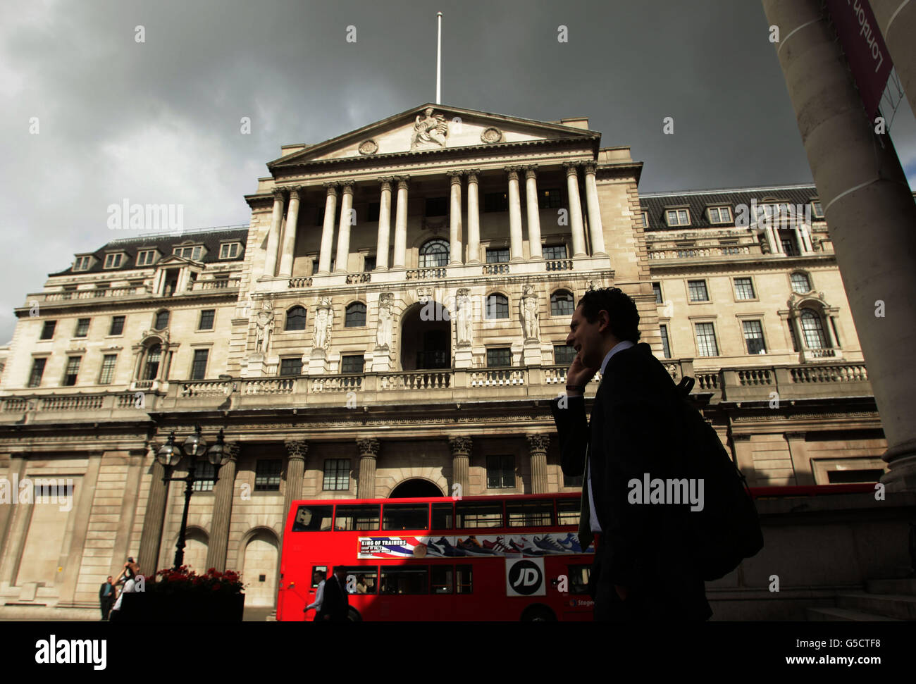 A general view of the Bank of England in the City of London, as the bank warned the economy will grind to a halt this year as the threat from the eurozone, tough austerity measures and tight lending conditions drag on the economy. Stock Photo