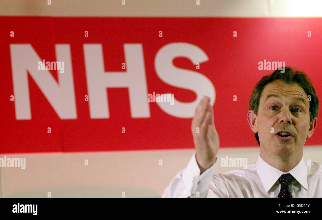 British prime minister tony blair audience nhs workers party supporters