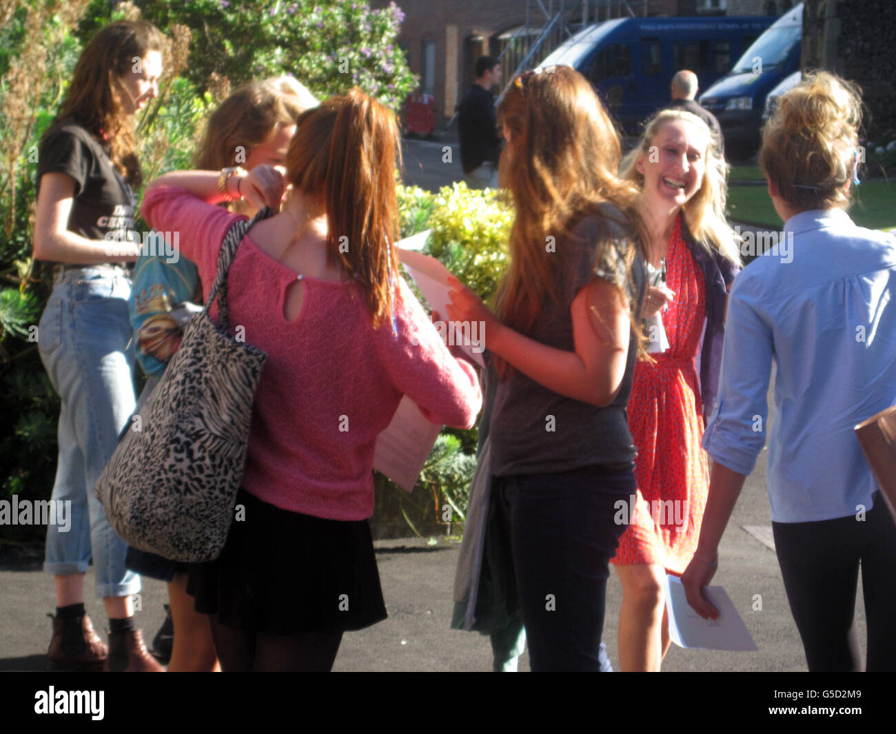 Students collect gcse results brighton college in east sussex hi-res ...